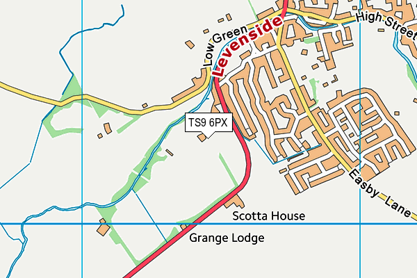 TS9 6PX map - OS VectorMap District (Ordnance Survey)