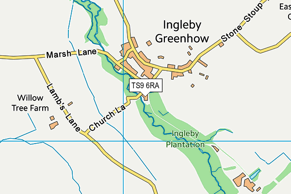 TS9 6RA map - OS VectorMap District (Ordnance Survey)