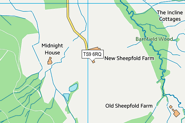 TS9 6RQ map - OS VectorMap District (Ordnance Survey)