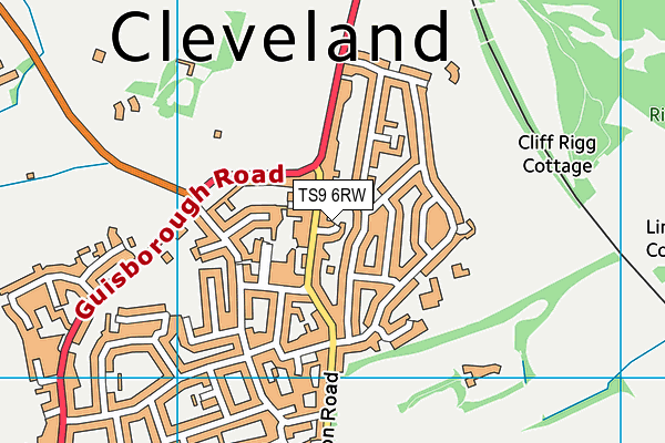 TS9 6RW map - OS VectorMap District (Ordnance Survey)