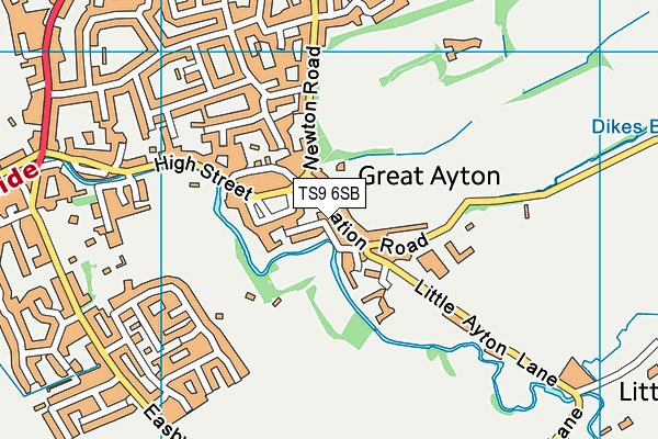 TS9 6SB map - OS VectorMap District (Ordnance Survey)