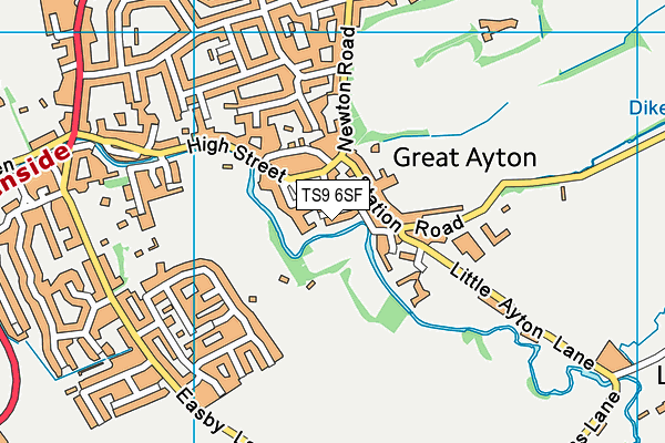 TS9 6SF map - OS VectorMap District (Ordnance Survey)