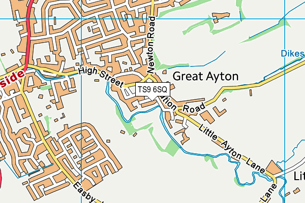 TS9 6SQ map - OS VectorMap District (Ordnance Survey)