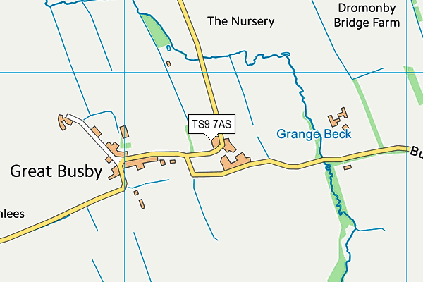 TS9 7AS map - OS VectorMap District (Ordnance Survey)