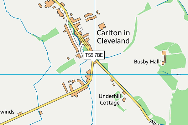 TS9 7BE map - OS VectorMap District (Ordnance Survey)