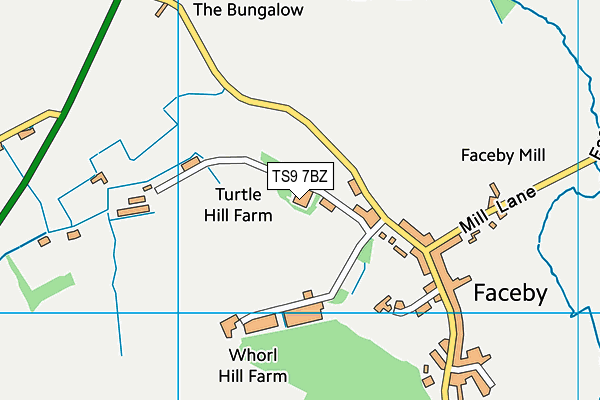 TS9 7BZ map - OS VectorMap District (Ordnance Survey)