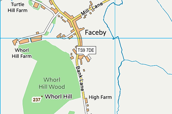 TS9 7DE map - OS VectorMap District (Ordnance Survey)