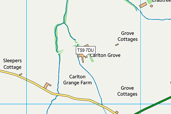 TS9 7DU map - OS VectorMap District (Ordnance Survey)