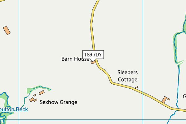 TS9 7DY map - OS VectorMap District (Ordnance Survey)