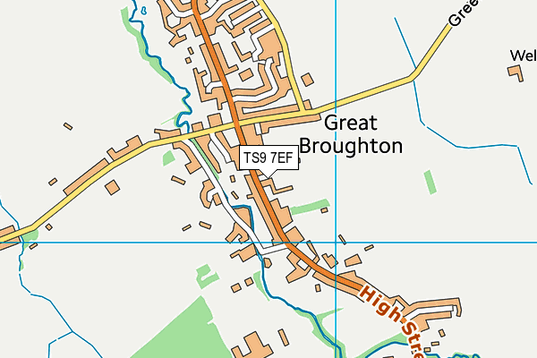 TS9 7EF map - OS VectorMap District (Ordnance Survey)