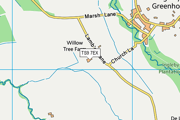 TS9 7EX map - OS VectorMap District (Ordnance Survey)