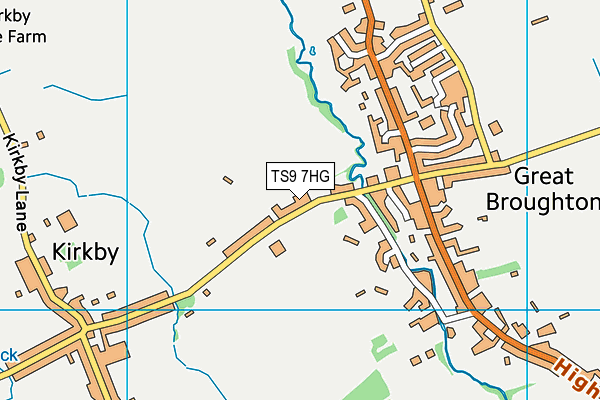 Broughton And Kirby Sports Club map (TS9 7HG) - OS VectorMap District (Ordnance Survey)