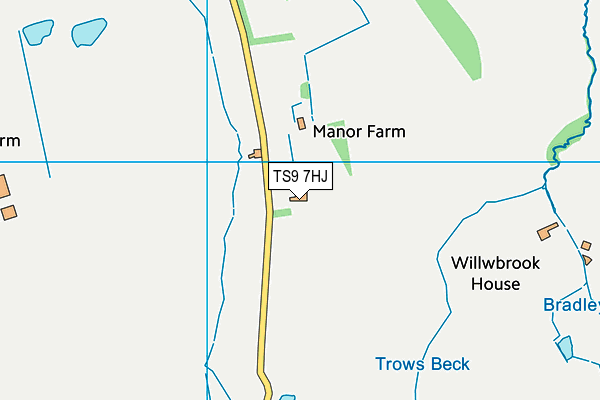 TS9 7HJ map - OS VectorMap District (Ordnance Survey)