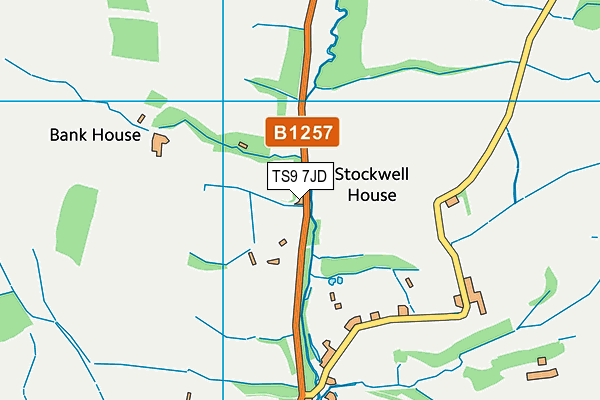 TS9 7JD map - OS VectorMap District (Ordnance Survey)