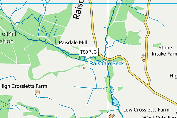 TS9 7JG map - OS VectorMap District (Ordnance Survey)