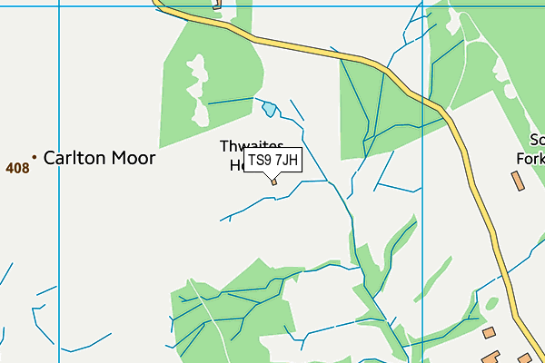 TS9 7JH map - OS VectorMap District (Ordnance Survey)