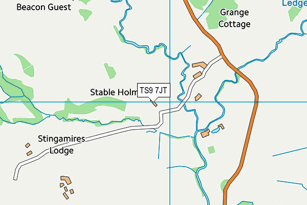 TS9 7JT map - OS VectorMap District (Ordnance Survey)
