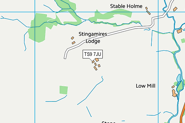 TS9 7JU map - OS VectorMap District (Ordnance Survey)