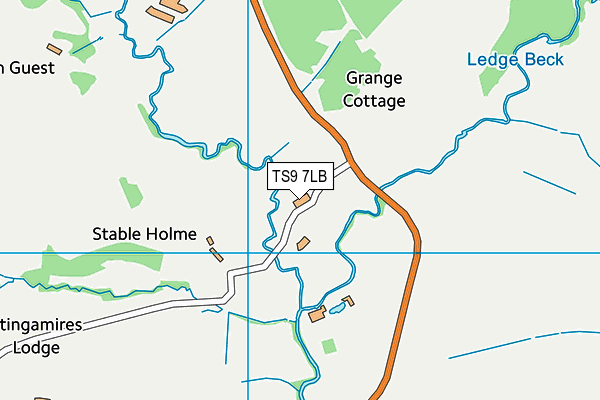 TS9 7LB map - OS VectorMap District (Ordnance Survey)