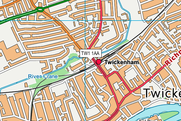 TW1 1AA map - OS VectorMap District (Ordnance Survey)