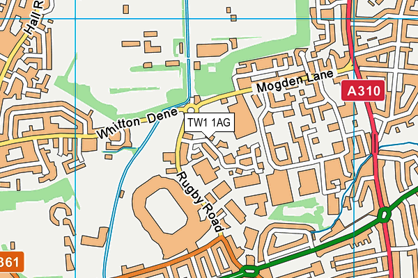 TW1 1AG map - OS VectorMap District (Ordnance Survey)