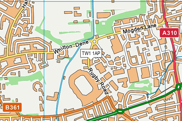 TW1 1AP map - OS VectorMap District (Ordnance Survey)