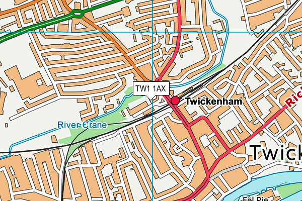 TW1 1AX map - OS VectorMap District (Ordnance Survey)