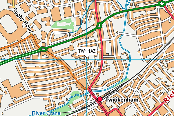 TW1 1AZ map - OS VectorMap District (Ordnance Survey)