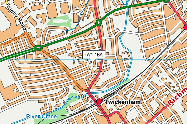 TW1 1BA map - OS VectorMap District (Ordnance Survey)