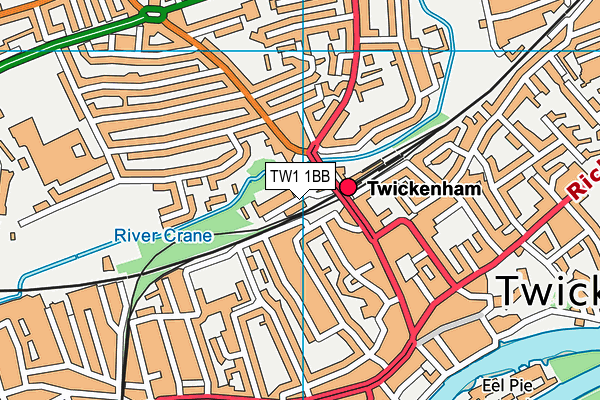 TW1 1BB map - OS VectorMap District (Ordnance Survey)