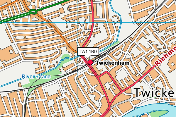 TW1 1BD map - OS VectorMap District (Ordnance Survey)