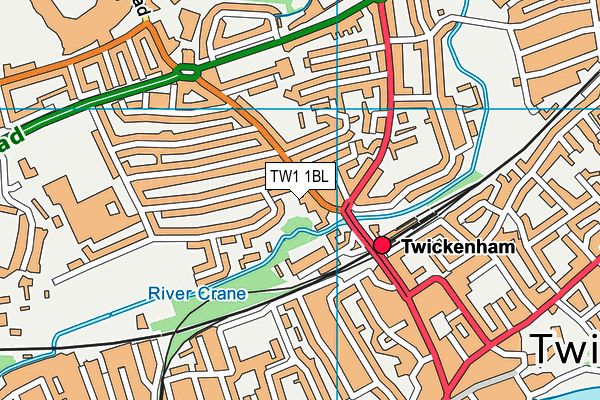TW1 1BL map - OS VectorMap District (Ordnance Survey)