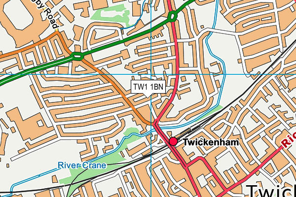 TW1 1BN map - OS VectorMap District (Ordnance Survey)