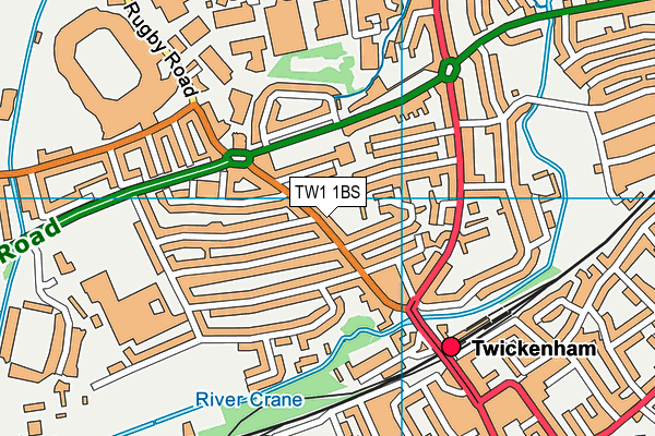 TW1 1BS map - OS VectorMap District (Ordnance Survey)