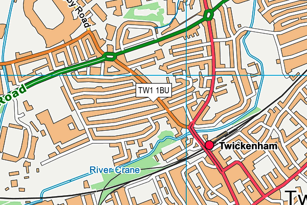 TW1 1BU map - OS VectorMap District (Ordnance Survey)
