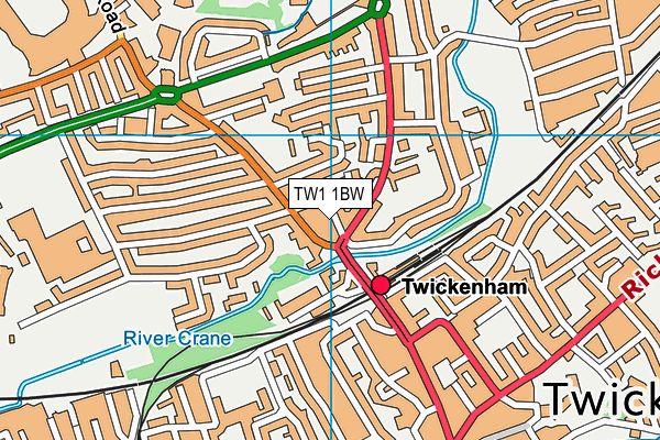 TW1 1BW map - OS VectorMap District (Ordnance Survey)