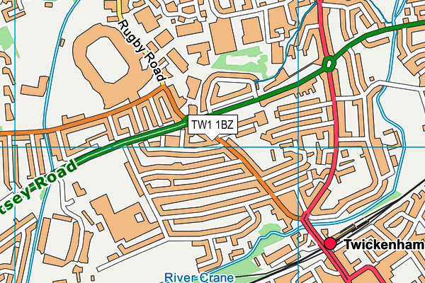 TW1 1BZ map - OS VectorMap District (Ordnance Survey)
