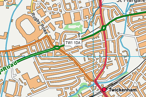 TW1 1DA map - OS VectorMap District (Ordnance Survey)