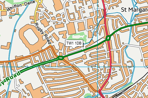 TW1 1DB map - OS VectorMap District (Ordnance Survey)