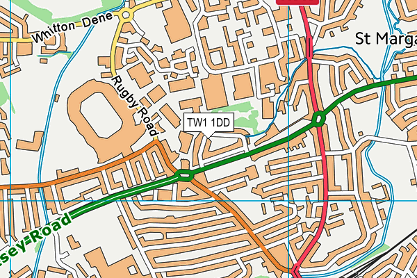 TW1 1DD map - OS VectorMap District (Ordnance Survey)
