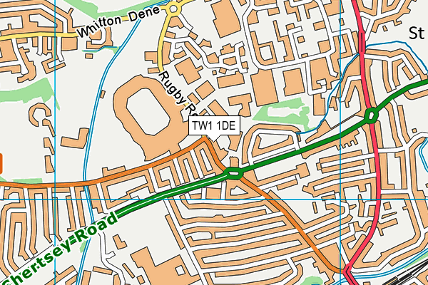 TW1 1DE map - OS VectorMap District (Ordnance Survey)