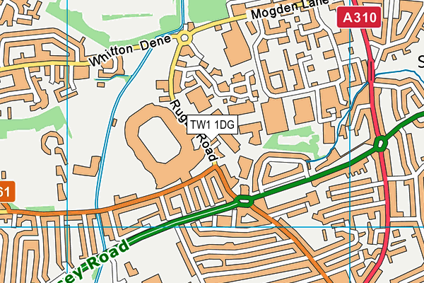 TW1 1DG map - OS VectorMap District (Ordnance Survey)