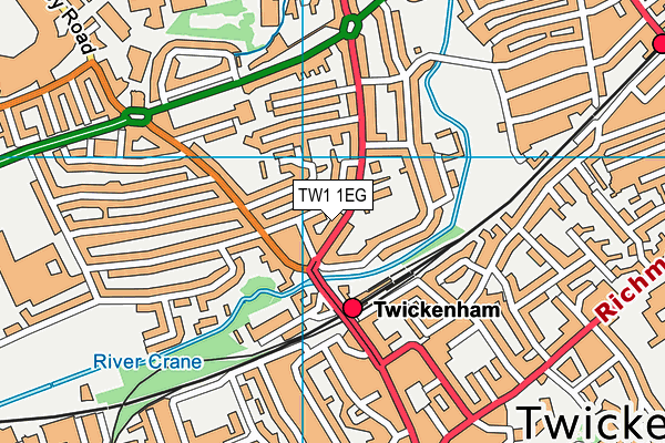 TW1 1EG map - OS VectorMap District (Ordnance Survey)