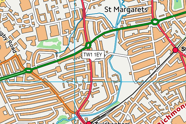 TW1 1EY map - OS VectorMap District (Ordnance Survey)