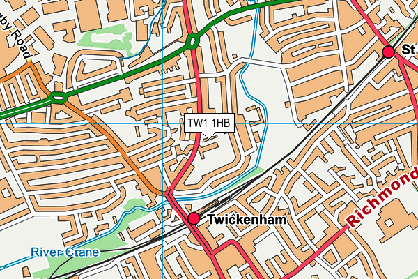 TW1 1HB map - OS VectorMap District (Ordnance Survey)