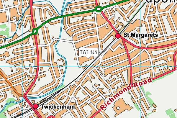 TW1 1JN map - OS VectorMap District (Ordnance Survey)