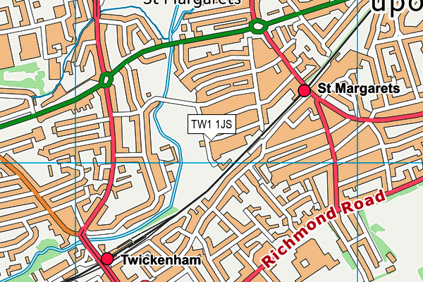 TW1 1JS map - OS VectorMap District (Ordnance Survey)