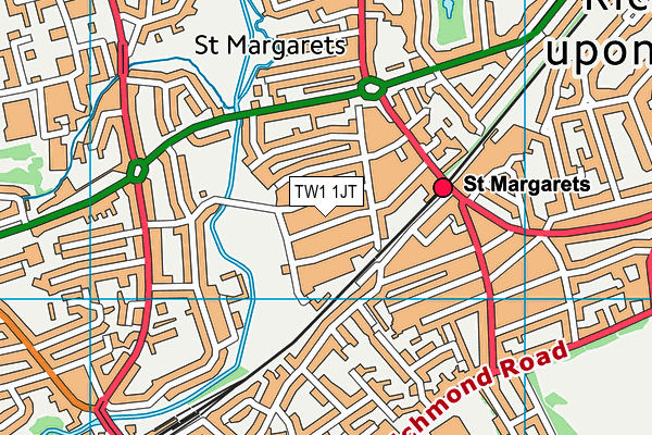 TW1 1JT map - OS VectorMap District (Ordnance Survey)