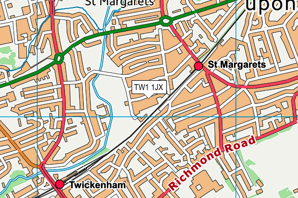 TW1 1JX map - OS VectorMap District (Ordnance Survey)