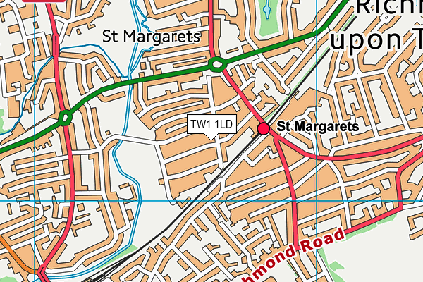 TW1 1LD map - OS VectorMap District (Ordnance Survey)